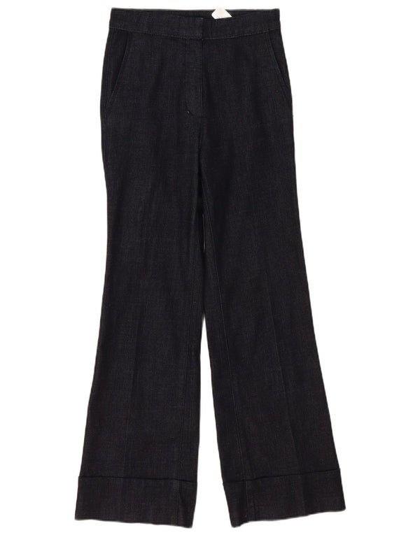 Massimo Dutti Pantalones Casuales De Cintura Alta Mujer EU 34 2XS W24 L28 Azul Marino
