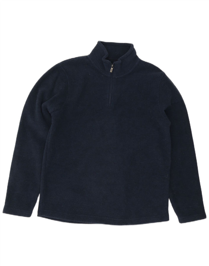 Weird Fish - Sudadera con cuello y cremallera para hombre, talla grande, poliéster, color azul marino