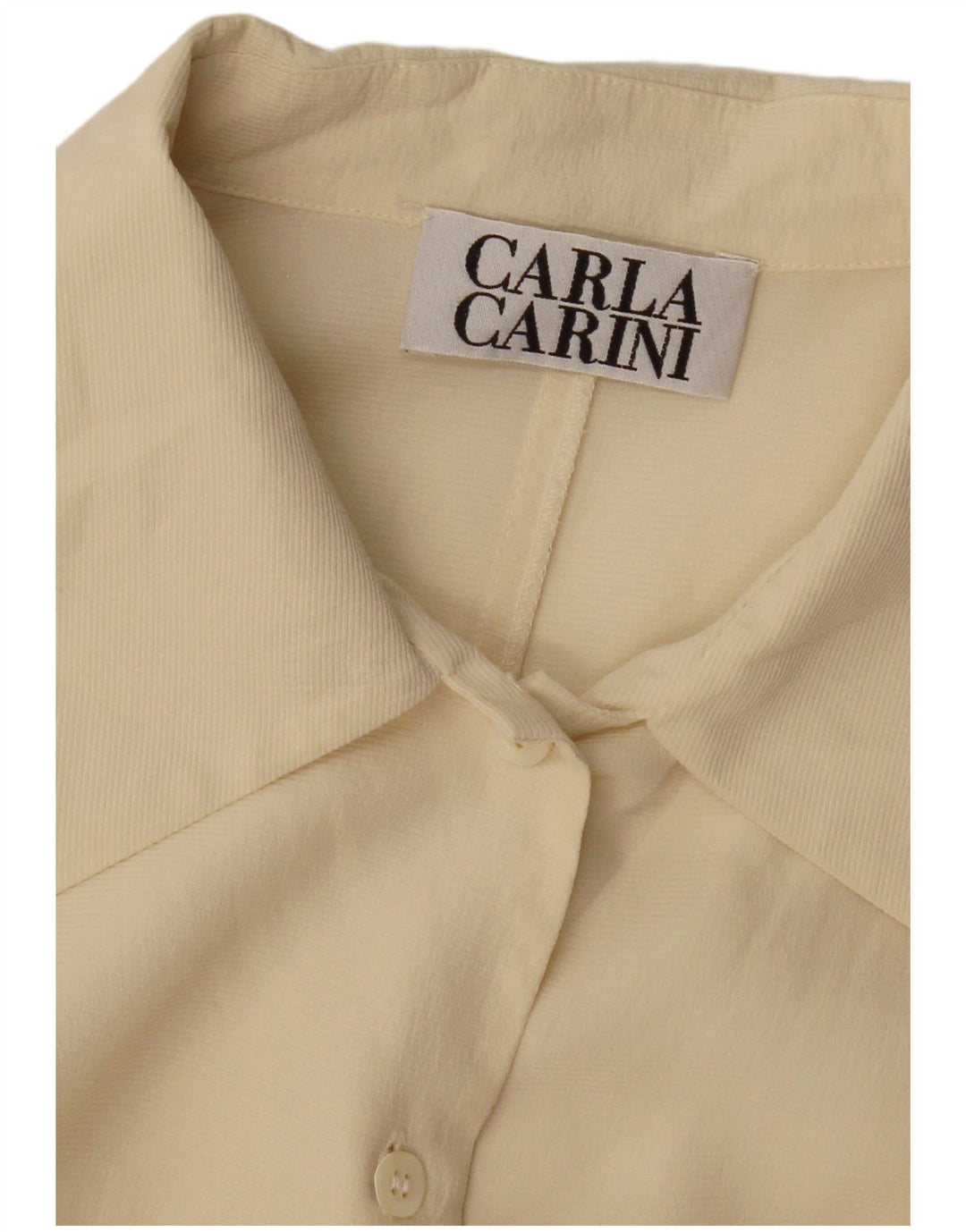 CARLA CARINI Blusa camisera para mujer UK 44 Medium Beige