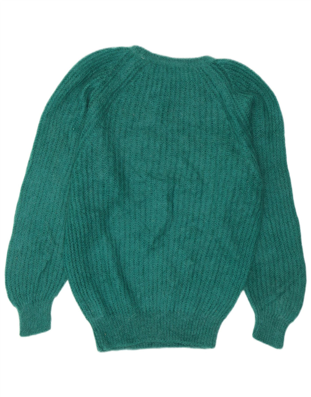 Vintage mujer barco cuello jersey suéter Reino Unido 14 azul medio