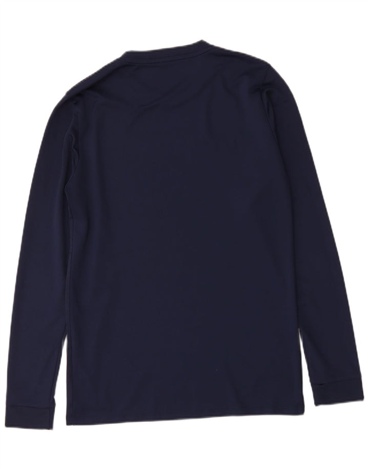 Camiseta Nike Dri Fit para hombre de manga larga de poliéster azul marino medio