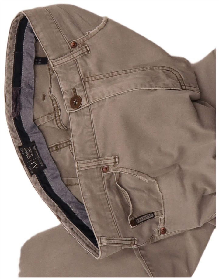 ARMANI Pantalón casual recto para hombre W32 L30 Algodón gris