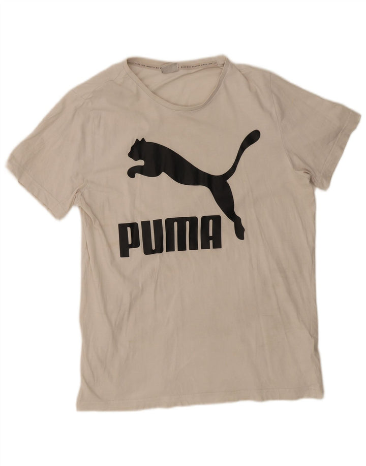 Puma - Camiseta gráfica para hombre, talla grande, algodón blanco