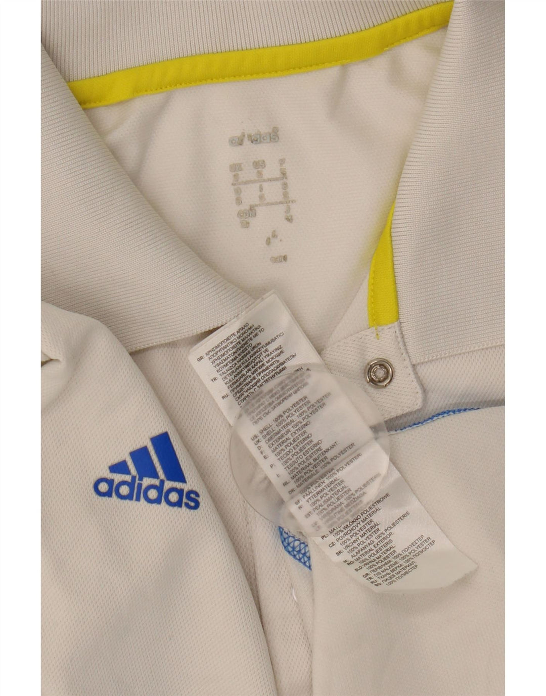 ADIDAS Polo Climalite para hombre pequeño poliéster blanco