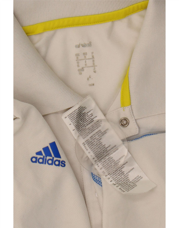 ADIDAS Polo Climalite para hombre pequeño poliéster blanco