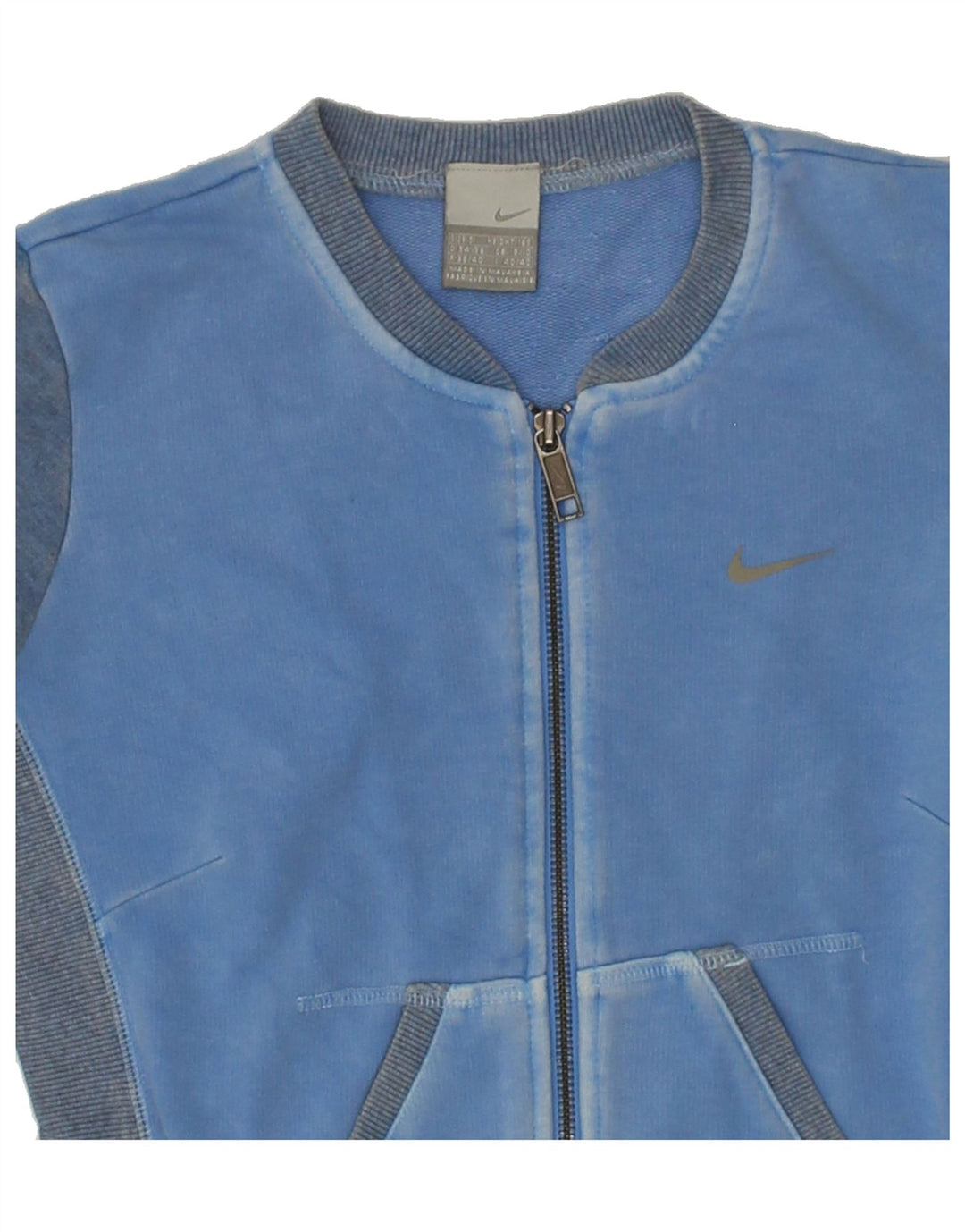 NIKE Womens Graphic Tracksuit Top Jacket UK 8/10 Small Blue Colourblock Vintage Nike and Second-Hand Nike from Messina Hembry 