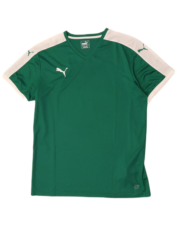 Puma Camiseta Hombre Top XL Verde Colorblock Poliéster