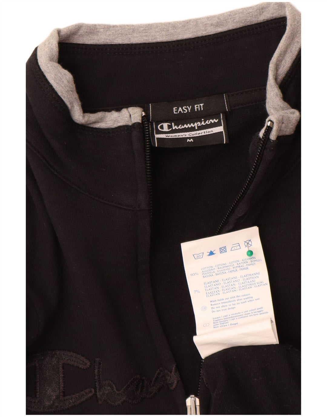 Champion Chaqueta de chándal con gráfico de fácil ajuste para mujer, talla 44, talla M, color negro