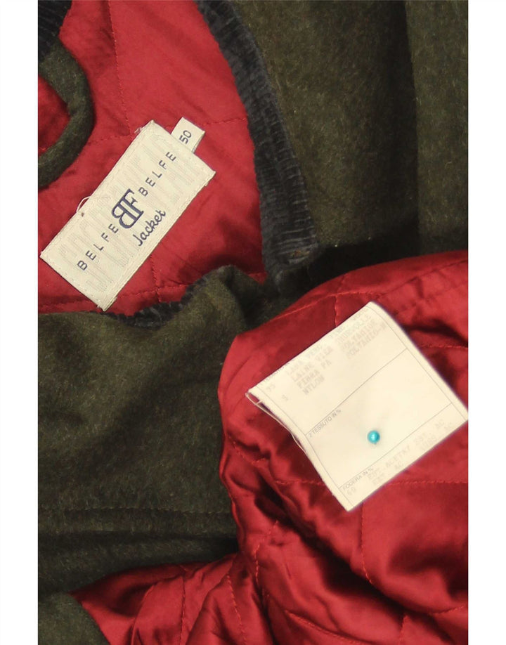 Belfe & Belfe Abrigo para hombre IT 50 Large Lana verde