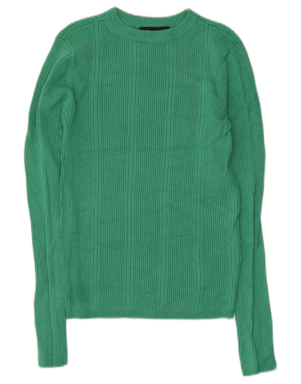 Marks & Spencer Suéter Corto con Cuello Barco para Mujer UK 10 Small Green