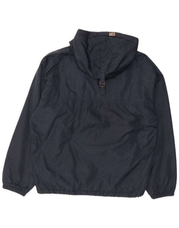 Napapijri Mens Geographic Graphic Anorak Jacket UK 38 Medium Navy Blue