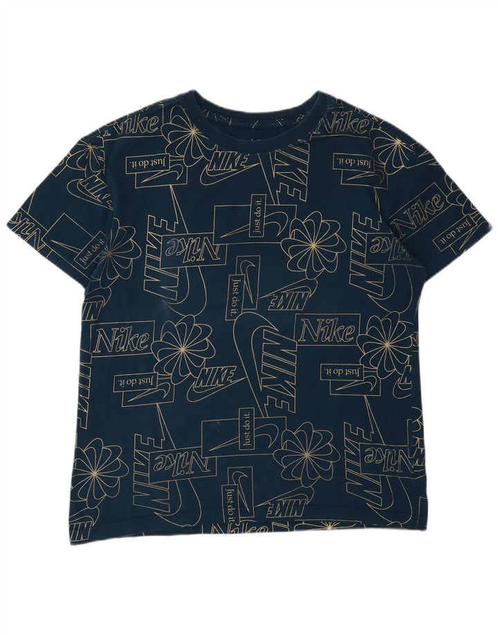 Nike - Camiseta gráfica para hombre, talla pequeña, algodón azul marino