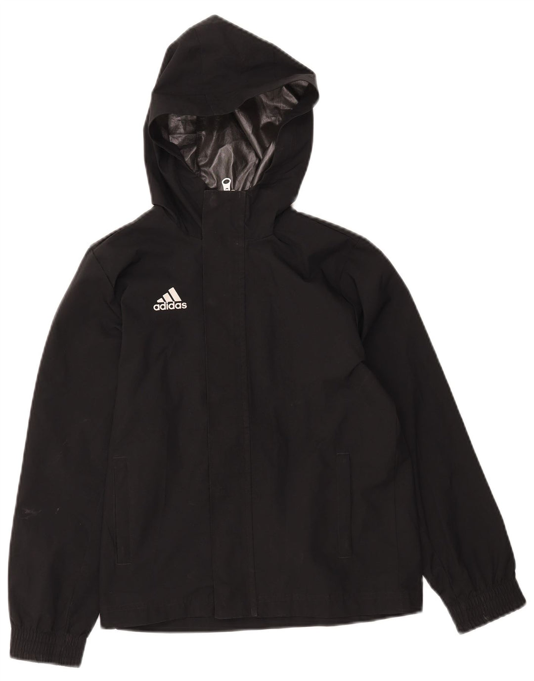 ADIDAS Chaqueta cortavientos con capucha para niño 9-10 años Negro Poliéster