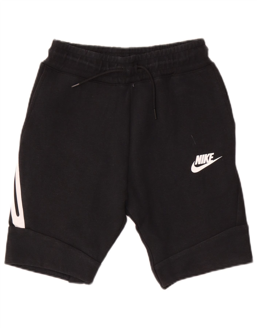 Nike Pantalones cortos deportivos para niños de 10 a 11 años, tamaño mediano, algodón negro