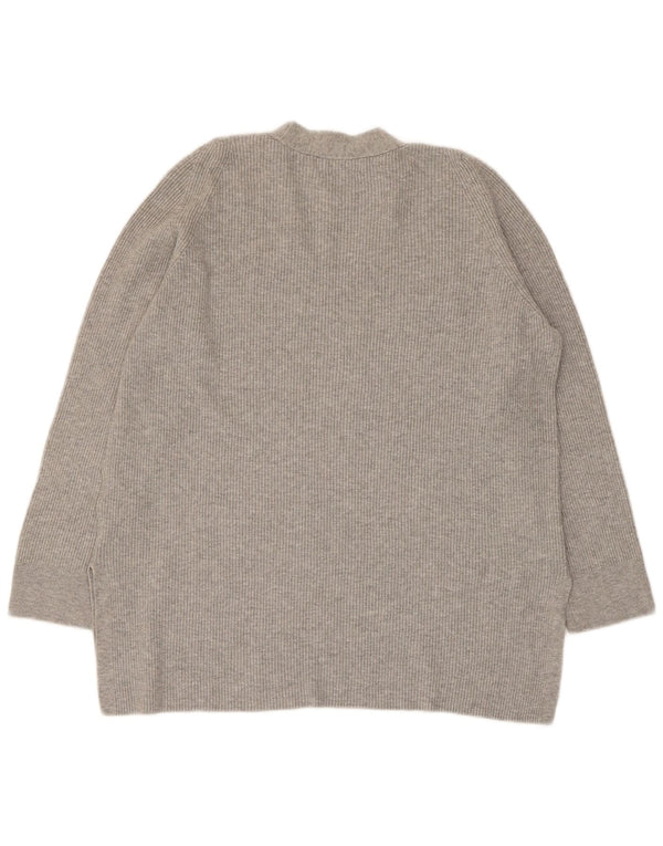 Marks & Spencer Suéter con cuello en V para mujer UK 44 Viscosa gris grande