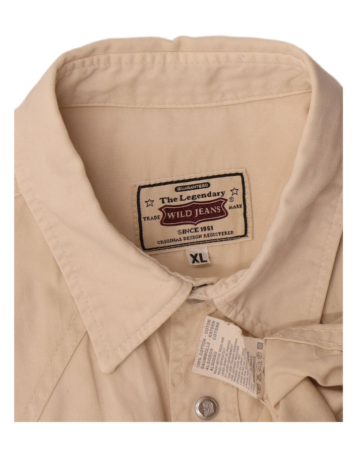 Camisa VINTAGE Hombre XL Algodón Beige