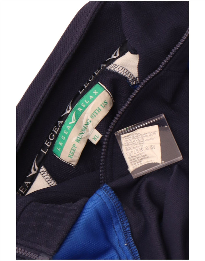 LEGEA Chaqueta de chándal para hombre XL Azul marino Colorblock Poliéster