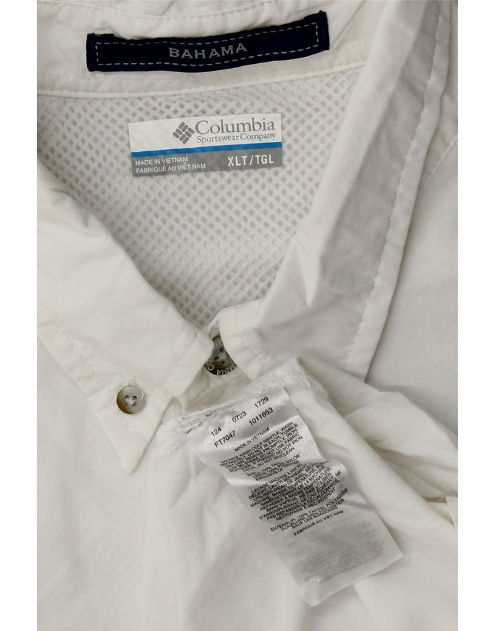 Columbia Camisa alta de manga corta para hombre XL Poliéster blanco