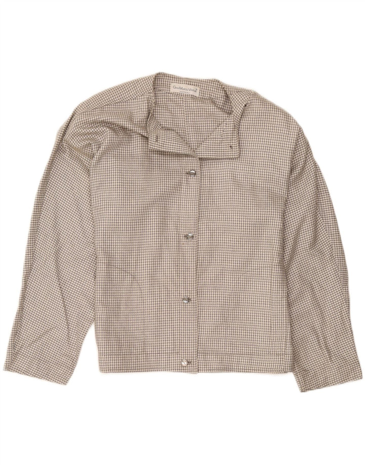 Gian Marco Venturi Chaqueta Bomber para Mujer Reino Unido 12 Gris Medio Pata de Gallo