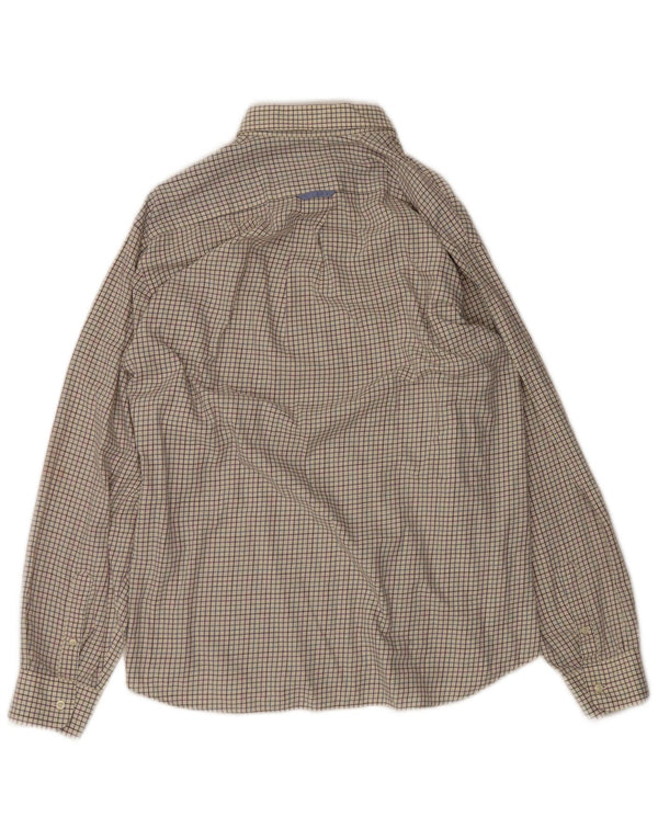 Camisa Barbour Hombre XL Algodón A Cuadros Blanco Roto