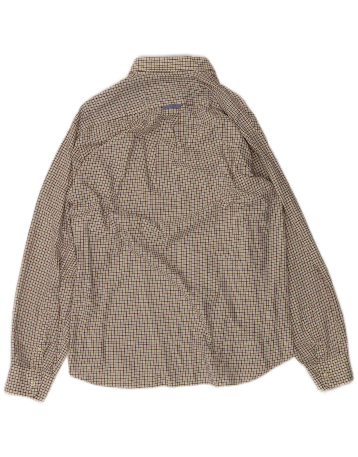 Camisa Barbour Hombre XL Algodón A Cuadros Blanco Roto