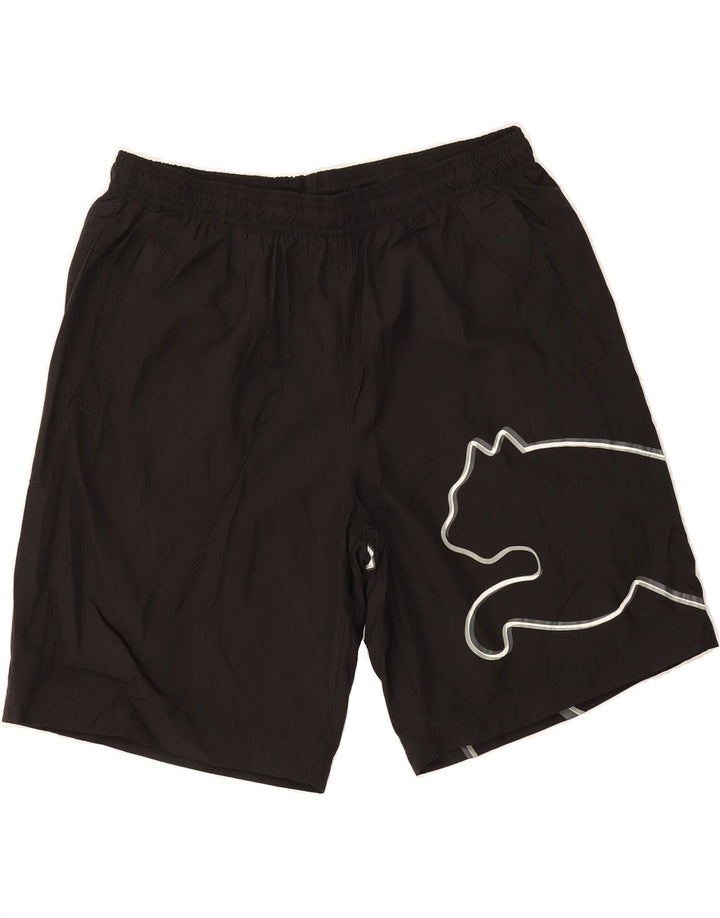 PUMA Mens Graphic Sport Shorts Large  Black Polyester Vintage Puma and Second-Hand Puma from Messina Hembry 
