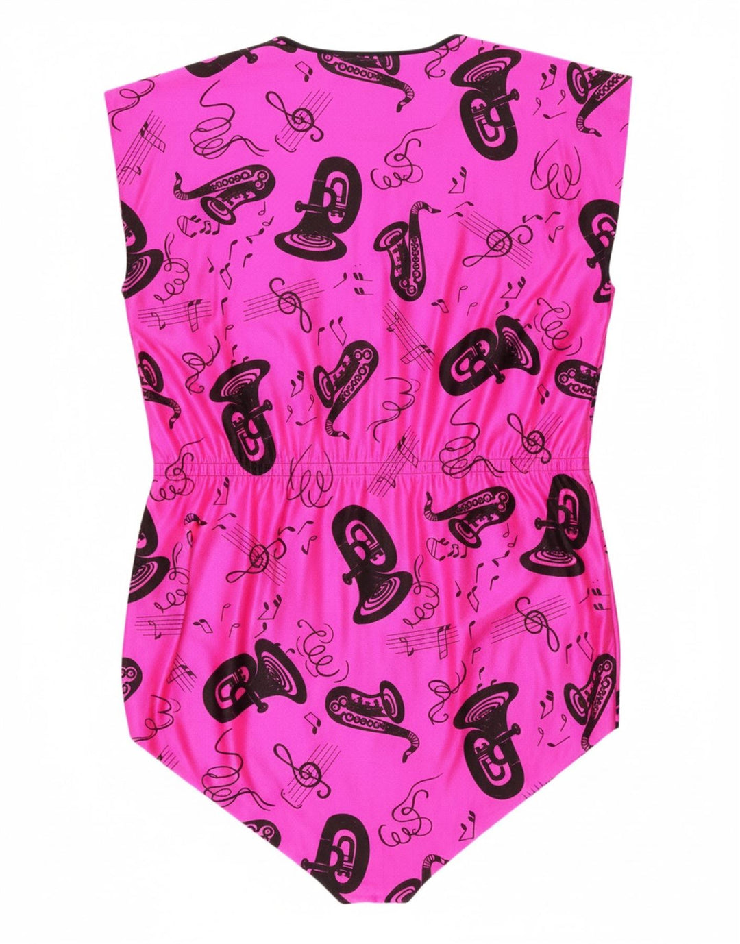 VINTAGE Womens Abstract Pattern Sleeveless Bodysuit EU 38 Medium Pink