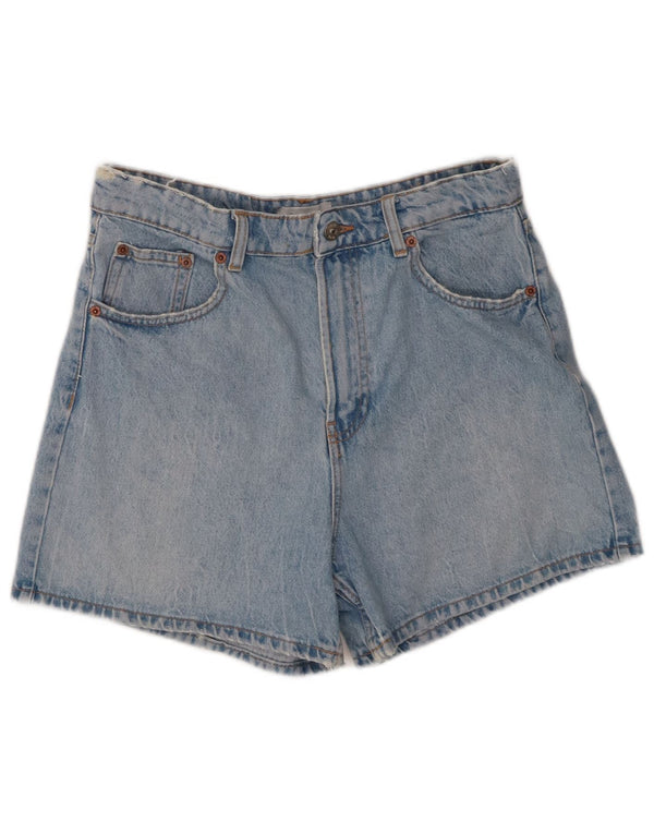 Zara Mujer Shorts Vaqueros De Cintura Alta EU 40 Medium W30 Algodón Azul