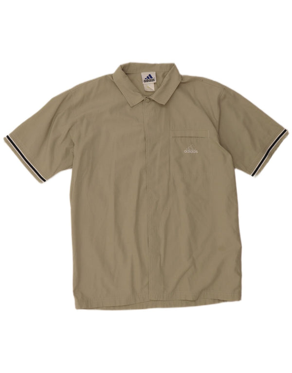 ADIDAS Camisa Manga Corta Hombre UK 38/40 Medium Caqui Poliéster
