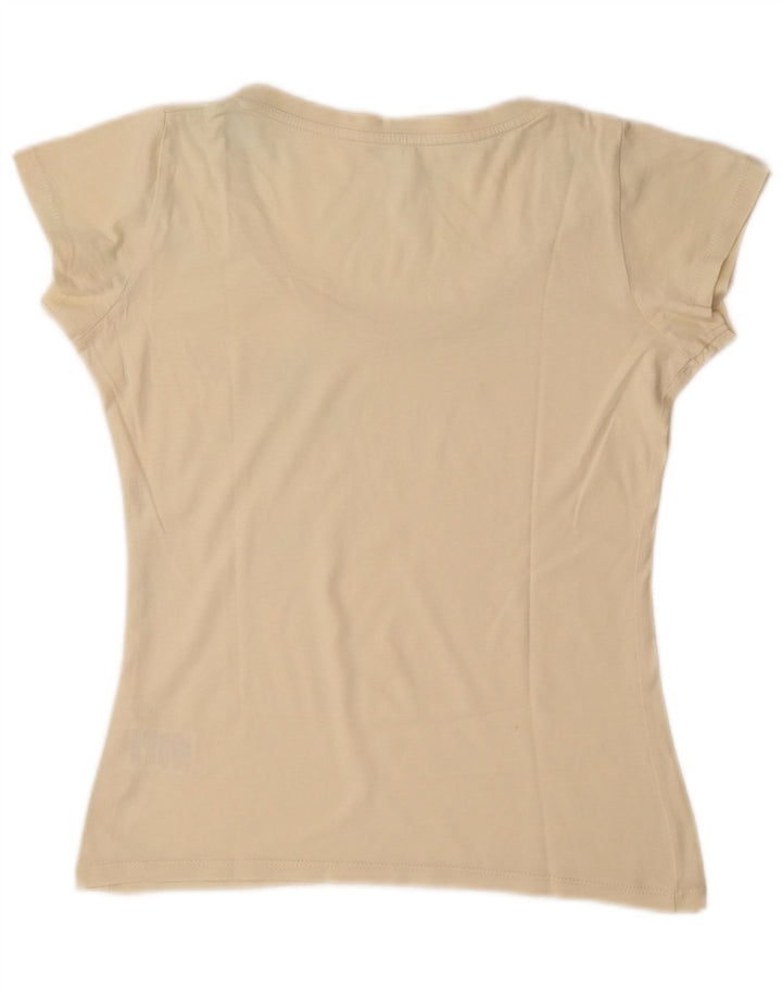 Guru Camiseta para Mujer Top UK 12 Medium Off White Cotton