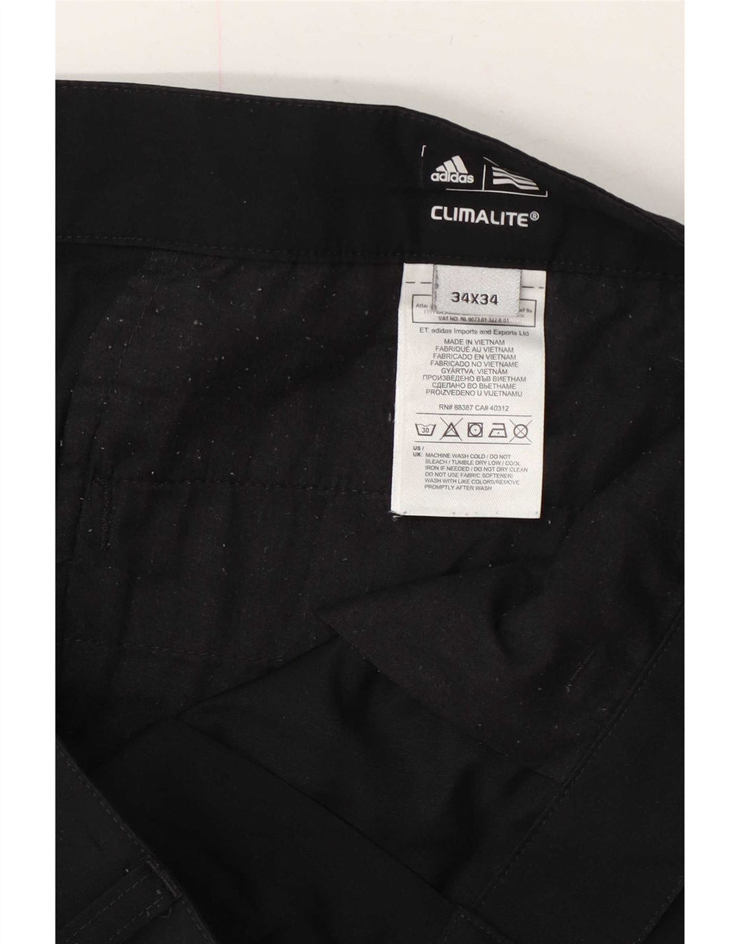 Adidas Pantalón chino recto Climalite para hombre W34 L34 Poliéster negro