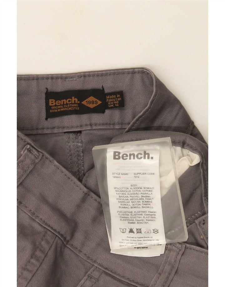 Pantalones cortos tipo cargo para mujer Bench UK 12 Medium W30 Algodón gris