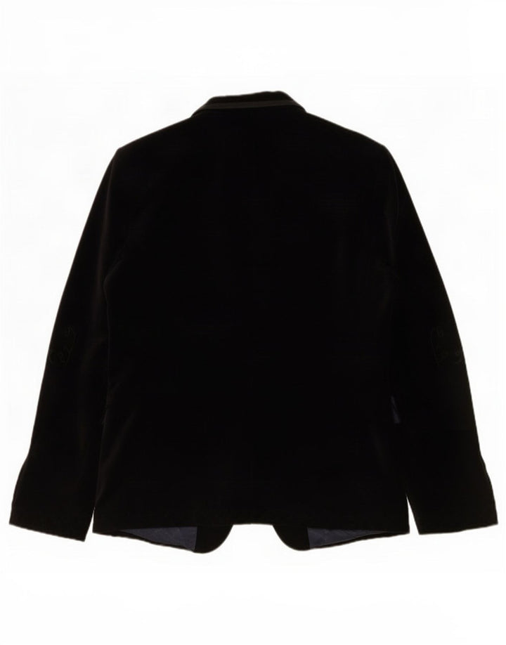 Zara Chaqueta Blazer de Terciopelo con 1 Botón para Hombre EU 50 Mediano Negro Algodón