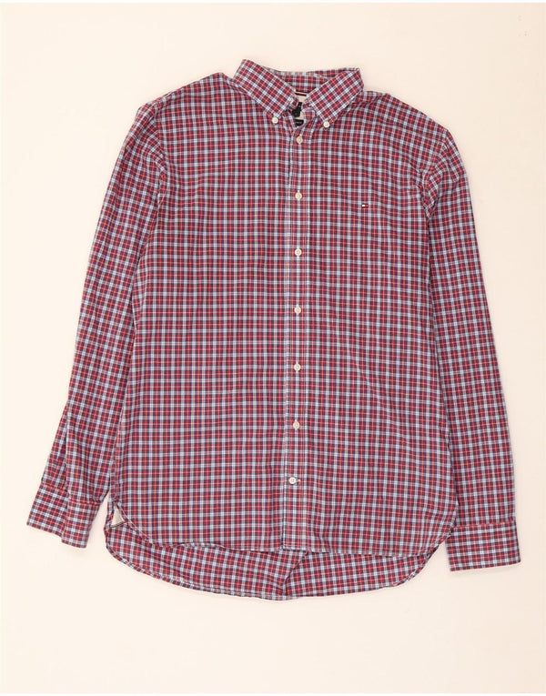 Camisa Tommy Hilfiger de corte regular para hombre de algodón a cuadros rojos grandes