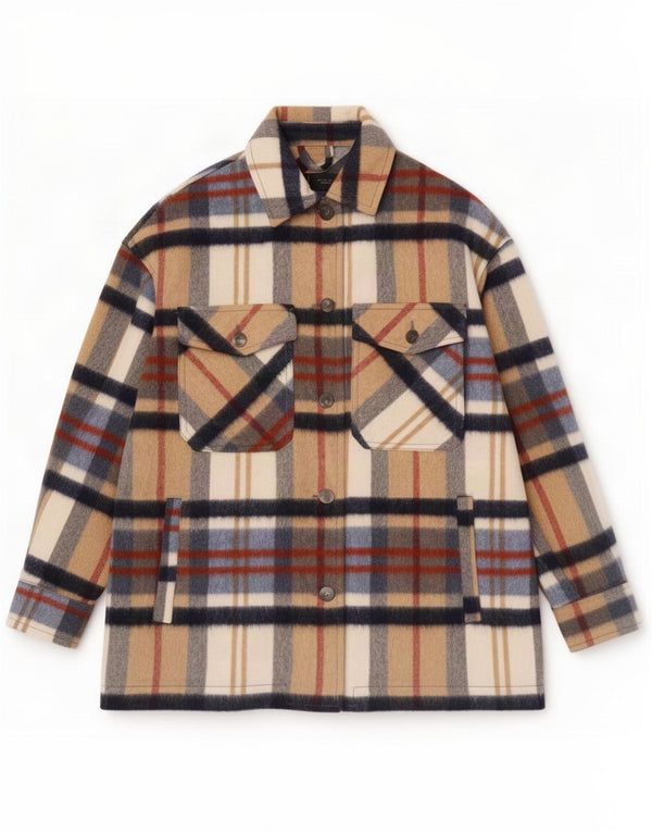Chaqueta utilitaria Zara para mujer ES 40 Pequeña Poliamida a cuadros multicolor