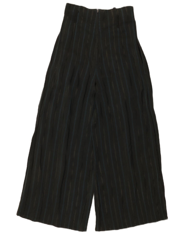 Vintage mujer cintura alta pantalones recortados Reino Unido 12 Medio W26 L25 Negro