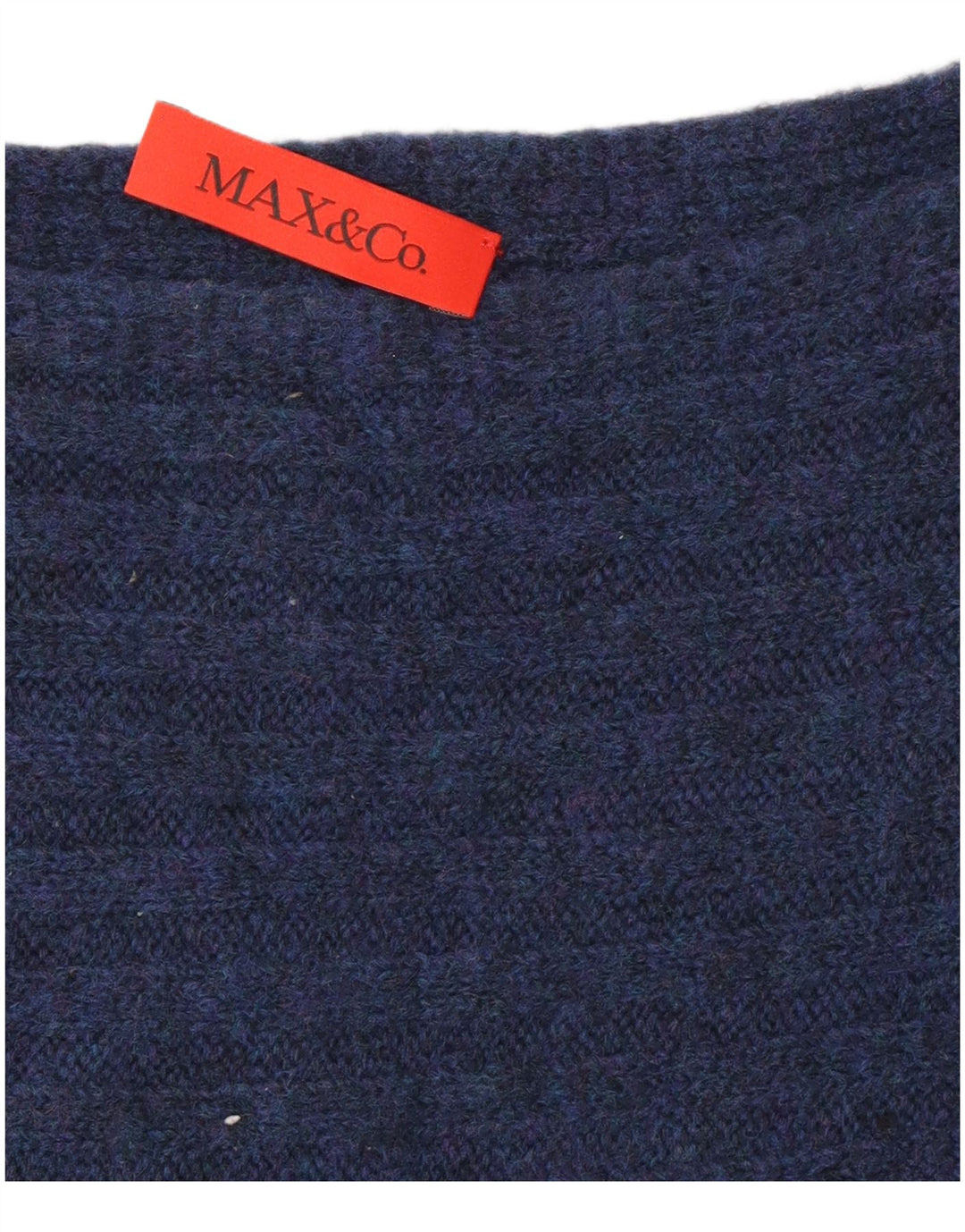 Max & Co. Suéter tipo jersey con cuello barco para mujer, talla 44, tamaño mediano, azul marino
