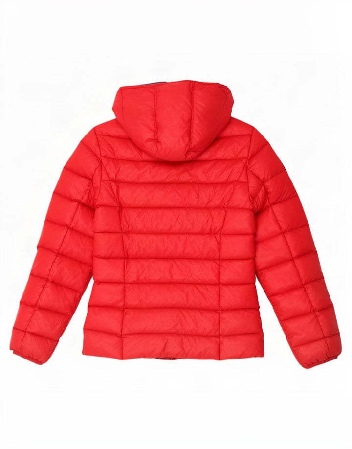 Playlife Chaqueta acolchada con capucha para mujer UK 10 Small Red Polyamide
