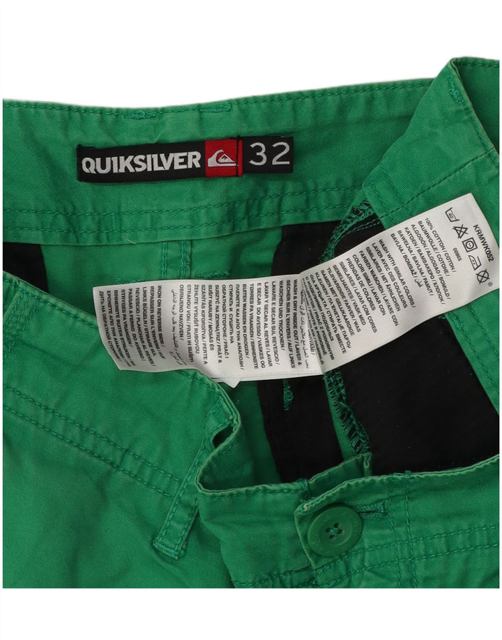 Pantalones cortos chinos Quiksilver para hombre W32 Algodón verde medio