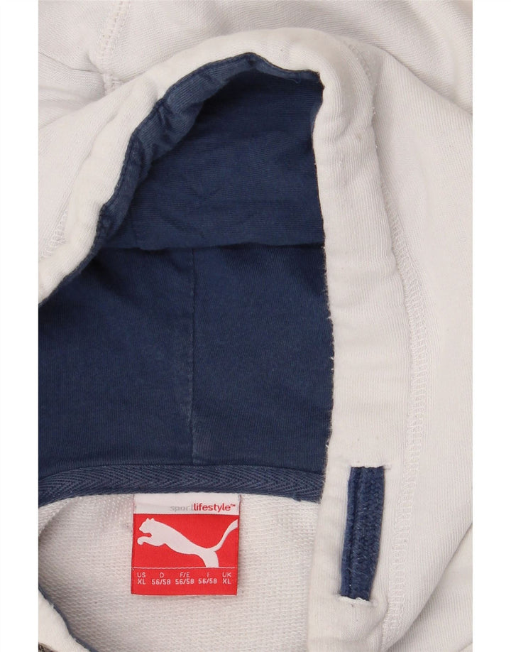 PUMA Sudadera con capucha gráfica para hombre XL Blanco