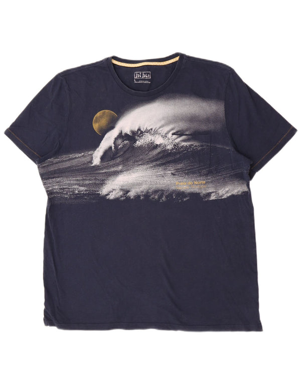 Camiseta gráfica para hombre Fat Face Top grande de algodón azul marino