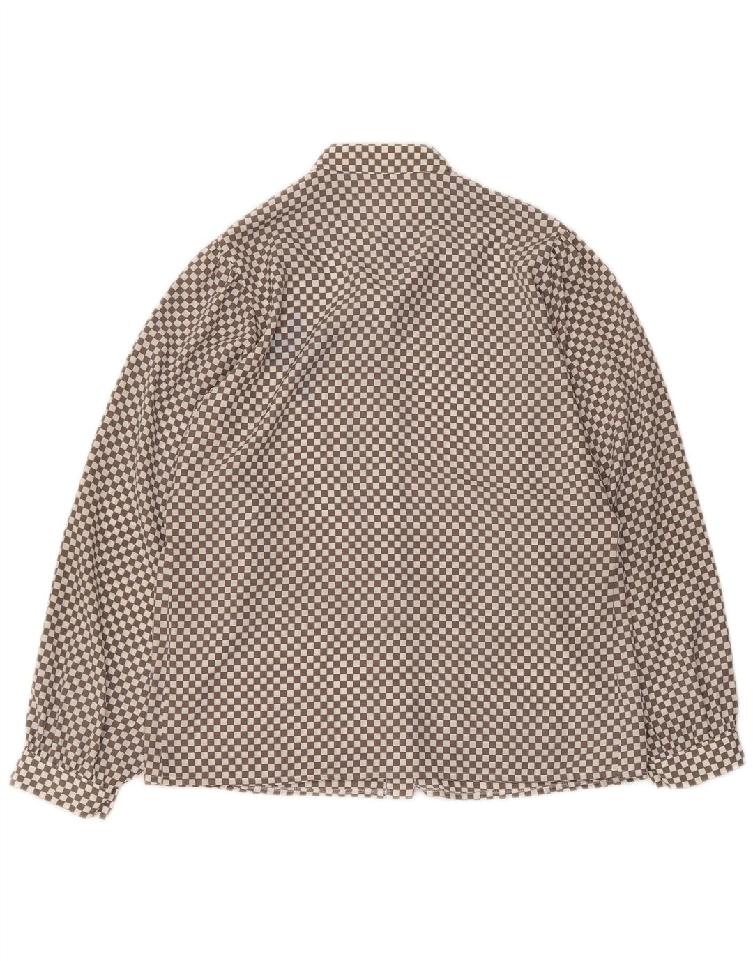 Vintage mujer camisa blusa Reino Unido 16 poliéster geométrico gris grande
