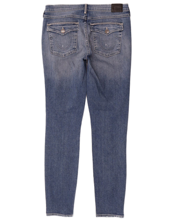 True Religion Vaqueros súper ajustados Halle de talle medio para mujer W30 L30 Algodón azul
