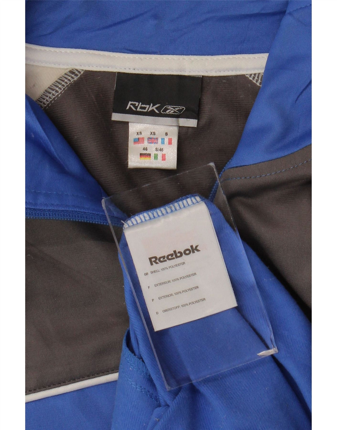 Reebok Hombre Chándal Top Jacket XS Azul Colorblock Poliéster
