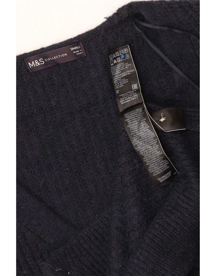 Marks & Spencer Suéter tipo cárdigan extragrande para mujer UK 10 Small Azul marino