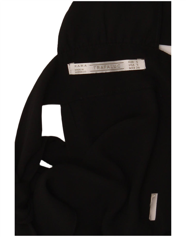 Zara Mujer Crop Top Sin Mangas UK 8 Small Negro