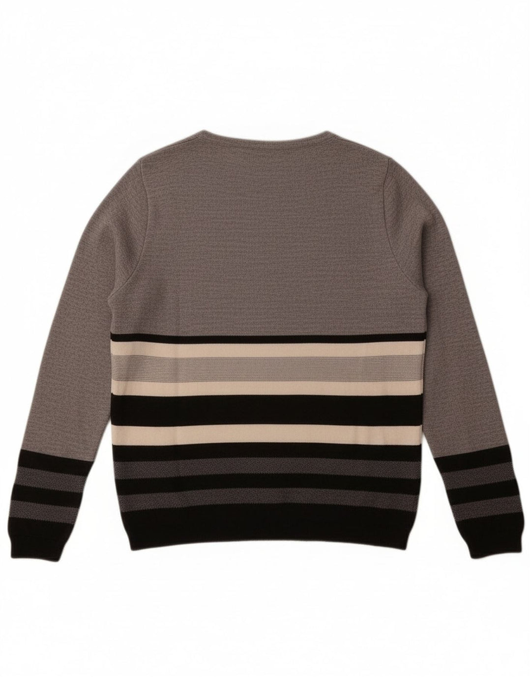 Perte by Krizia Suéter tipo jersey para mujer con cuello barco UK 44 Gris medio a rayas