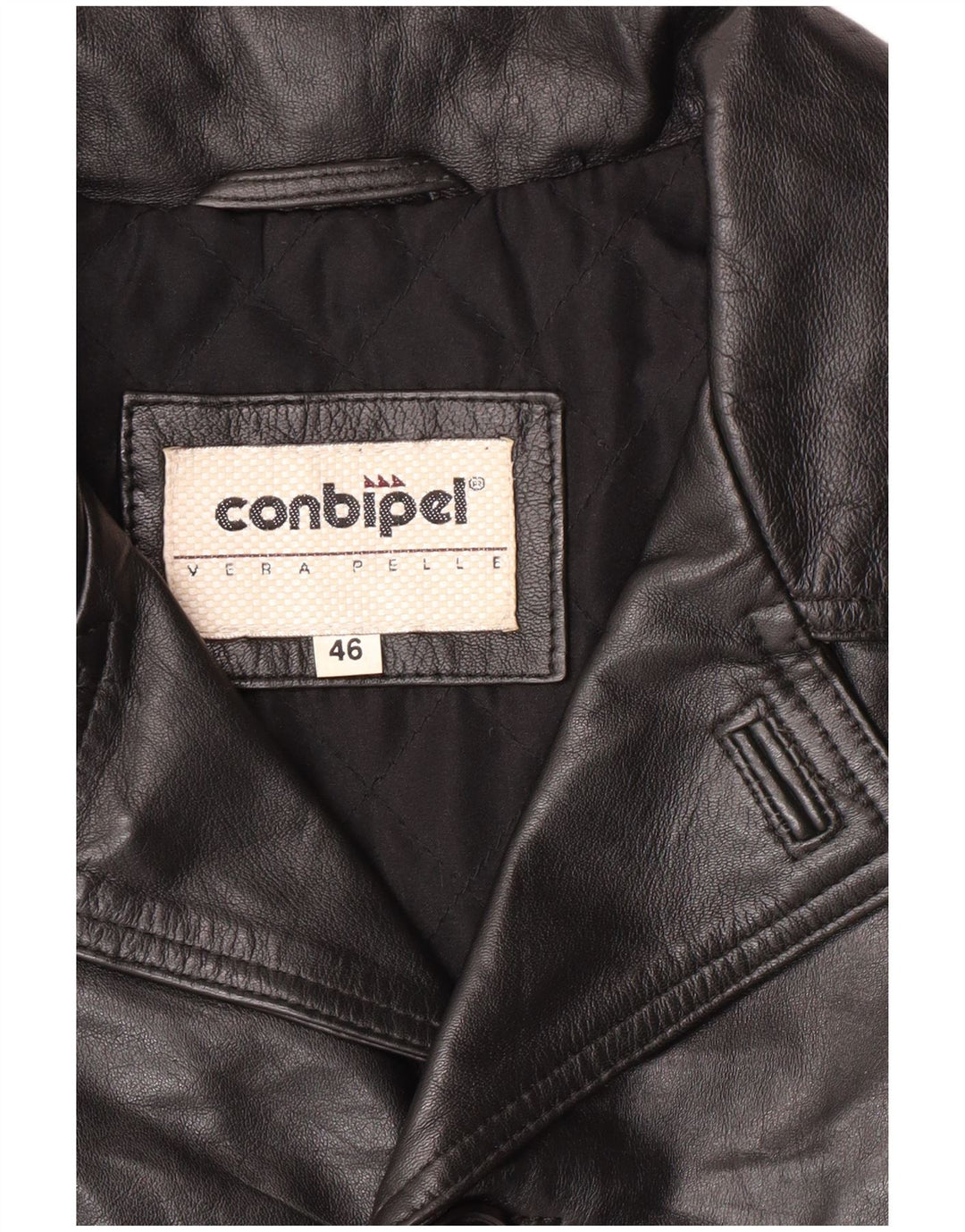 Conbipel Chaqueta de cuero para hombre IT 46 Small Cuero negro