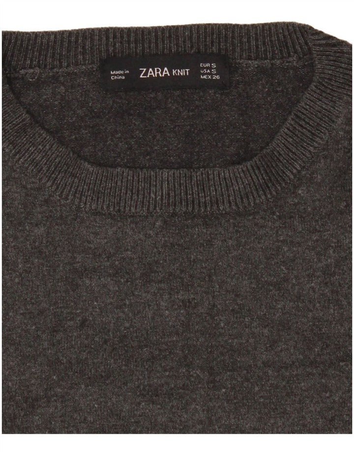 Zara - Jersey de cuello redondo para mujer, talla 8, color gris