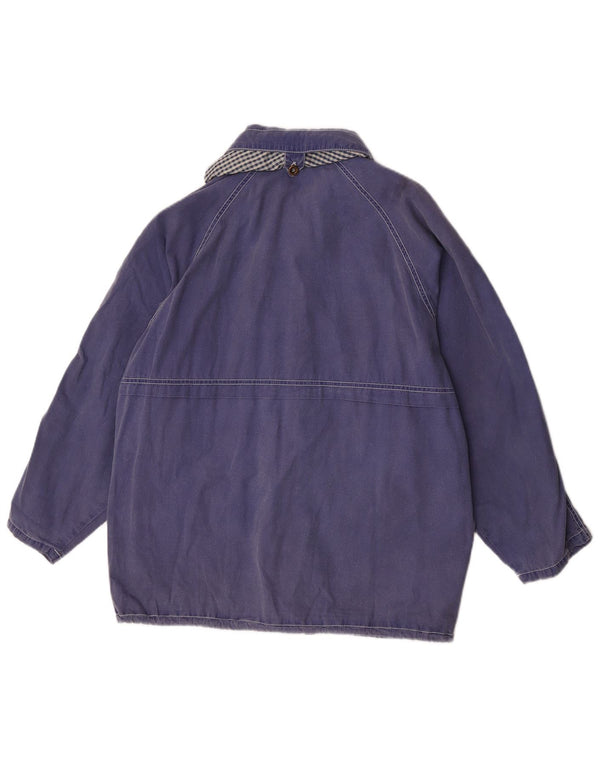Vintage niñas con capucha chaqueta cortavientos 11-12 años algodón púrpura